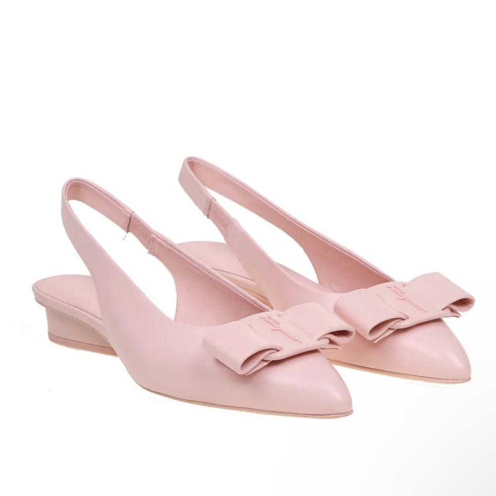 NWT 100% Authentic Salvatore Ferragamo Viva Bow Slingback Flats